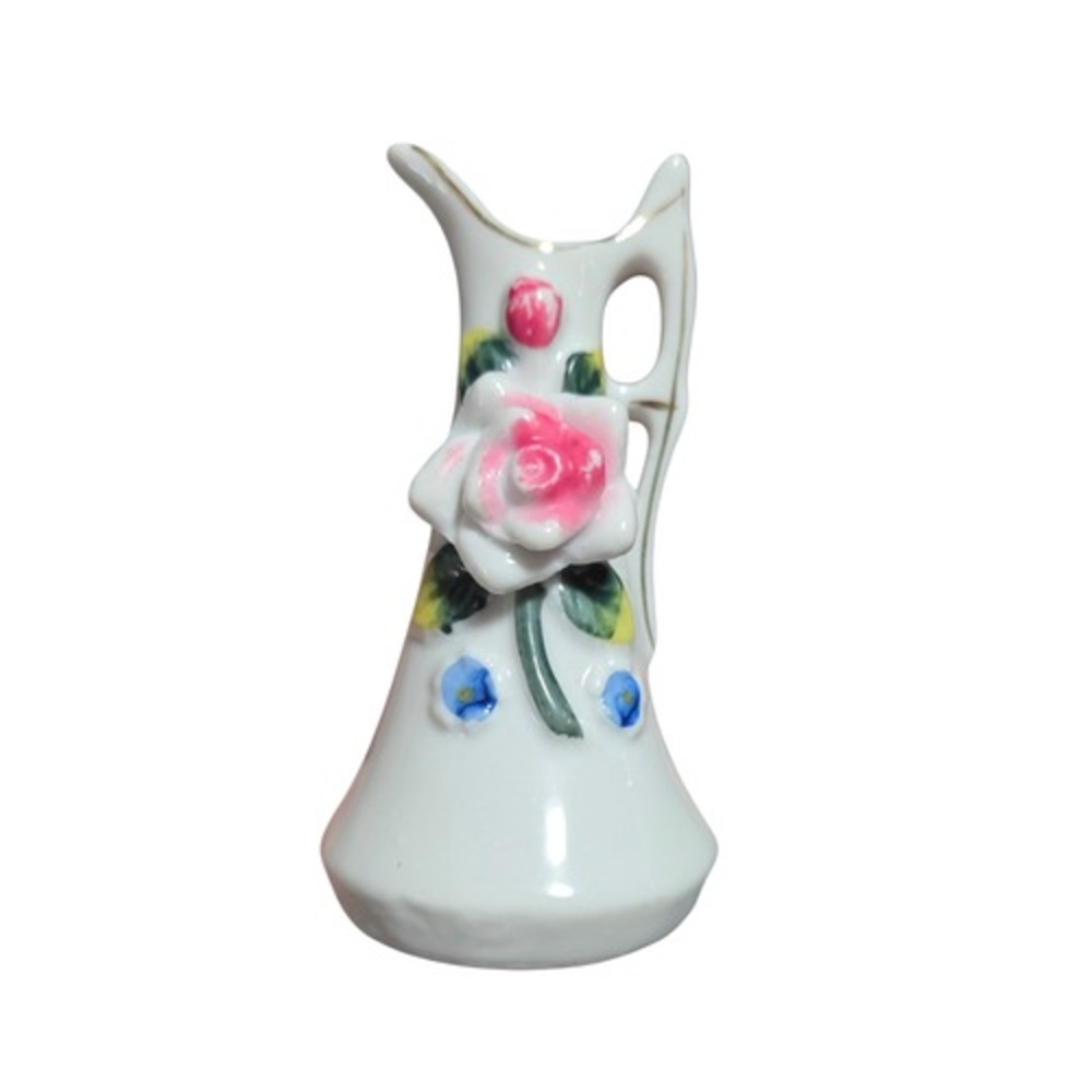 Vintage Mini Porcelain Rose Pitcher Made In Japan Hand Painted 3.5"